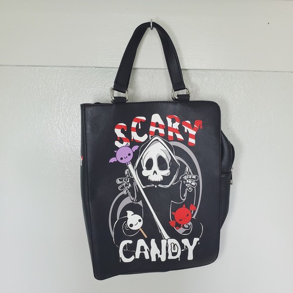 Scary Candy Die For Tote Bag Purse Halloween Grim Reaper Kawaii Goth Emo - Picture 1 of 11